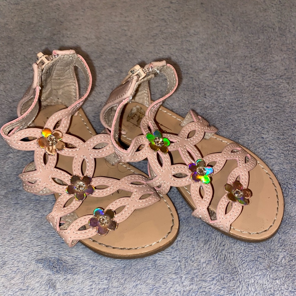 Seychelles Light Pink Strappy Flower Design Sandals Size 8M - Picture 1 of 5